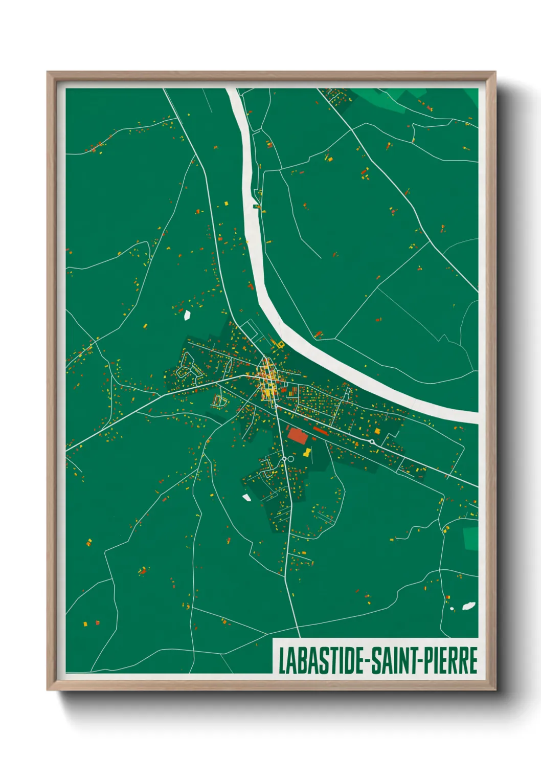 Une affiche de carte sur Labastide-Saint-Pierre