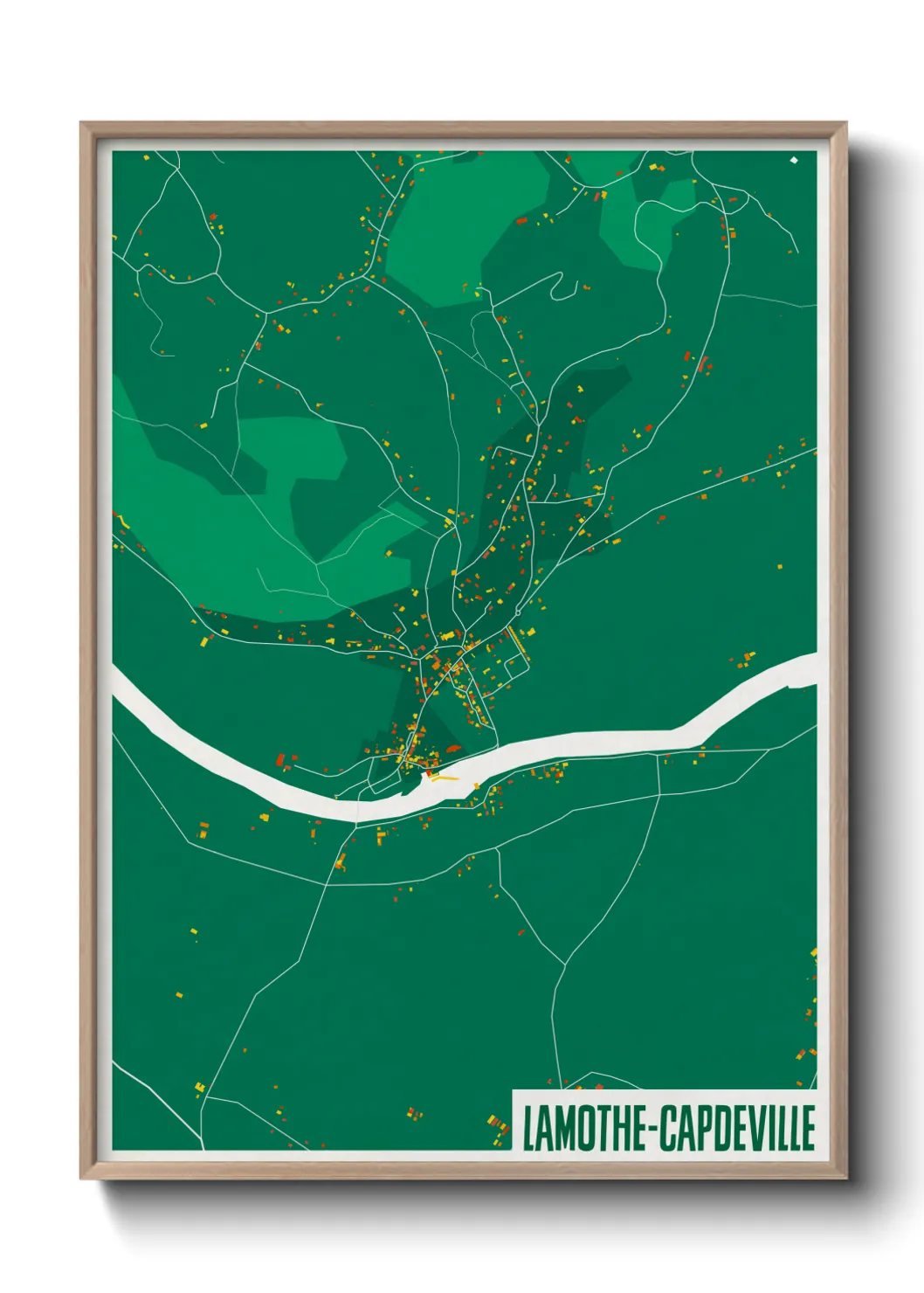 Une affiche de carte sur Lamothe-Capdeville