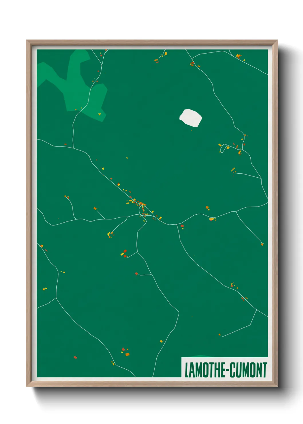 Une affiche de carte sur Lamothe-Cumont