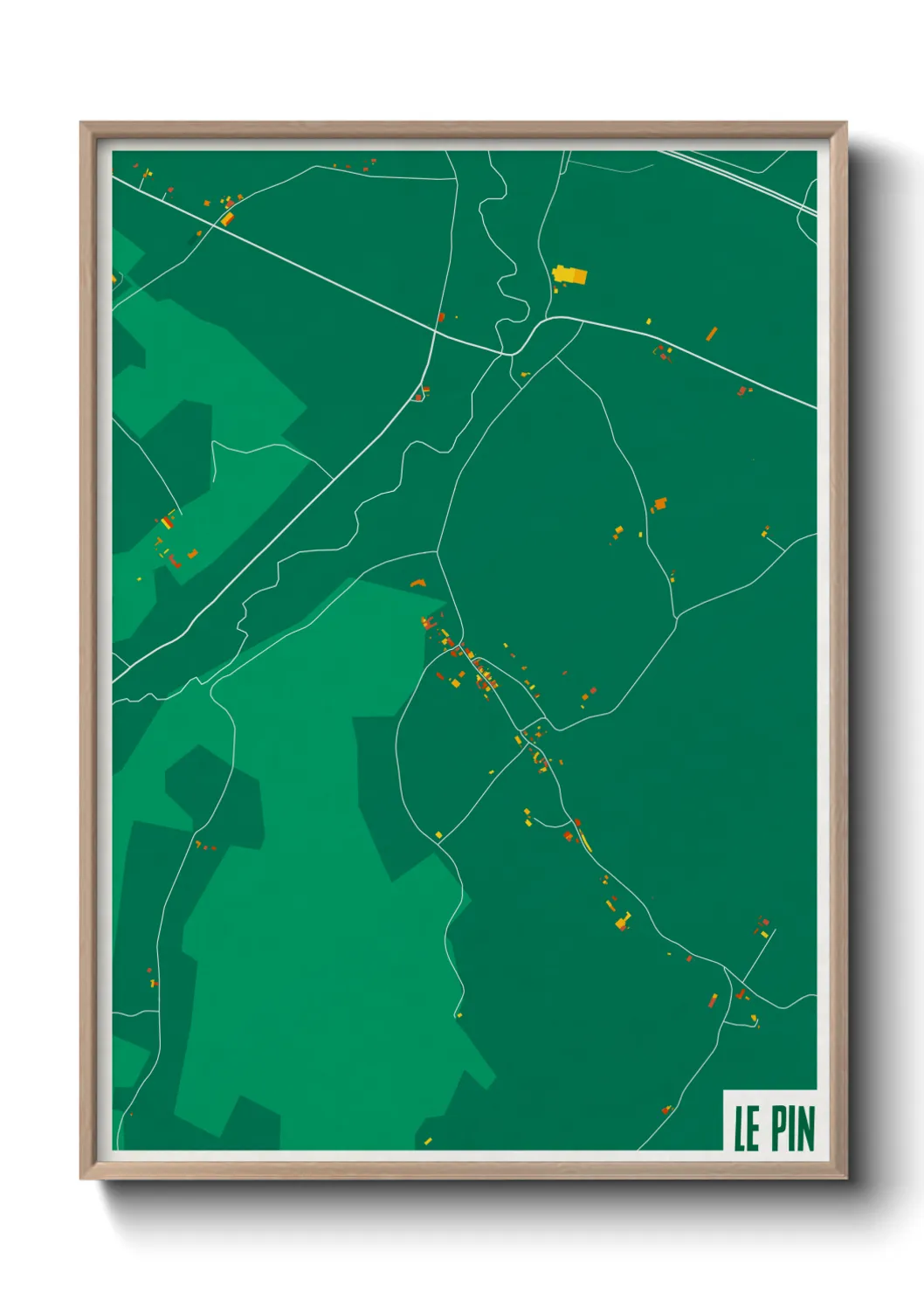 Une affiche de carte sur Le Pin