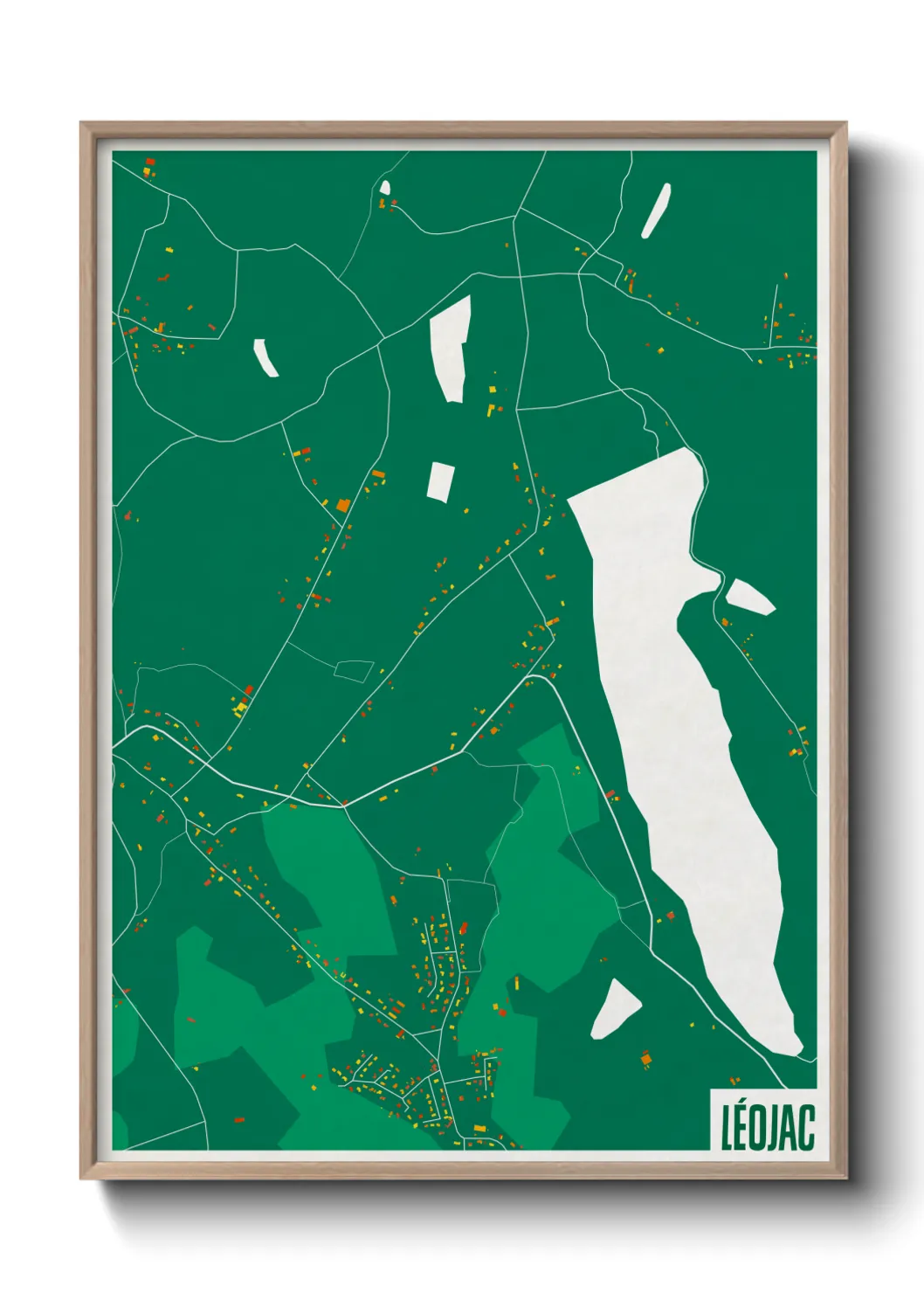 Une affiche de carte sur Léojac