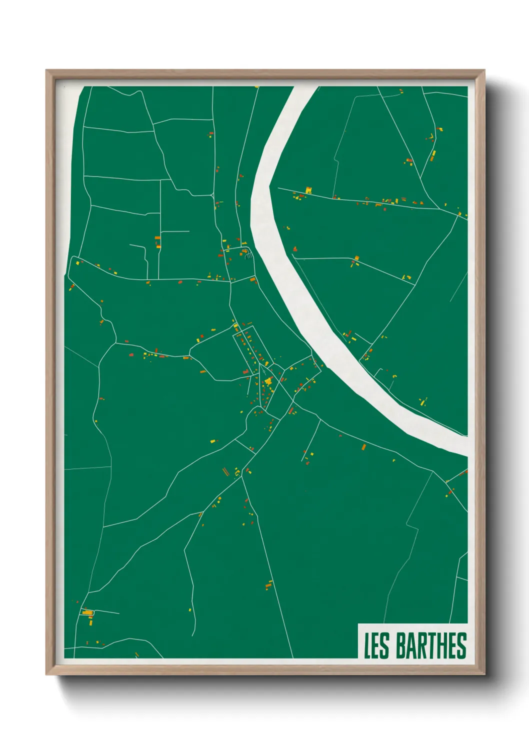 Une affiche de carte sur Les Barthes