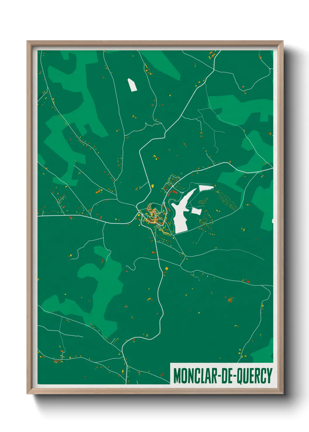 Une affiche de carte sur Monclar-de-Quercy
