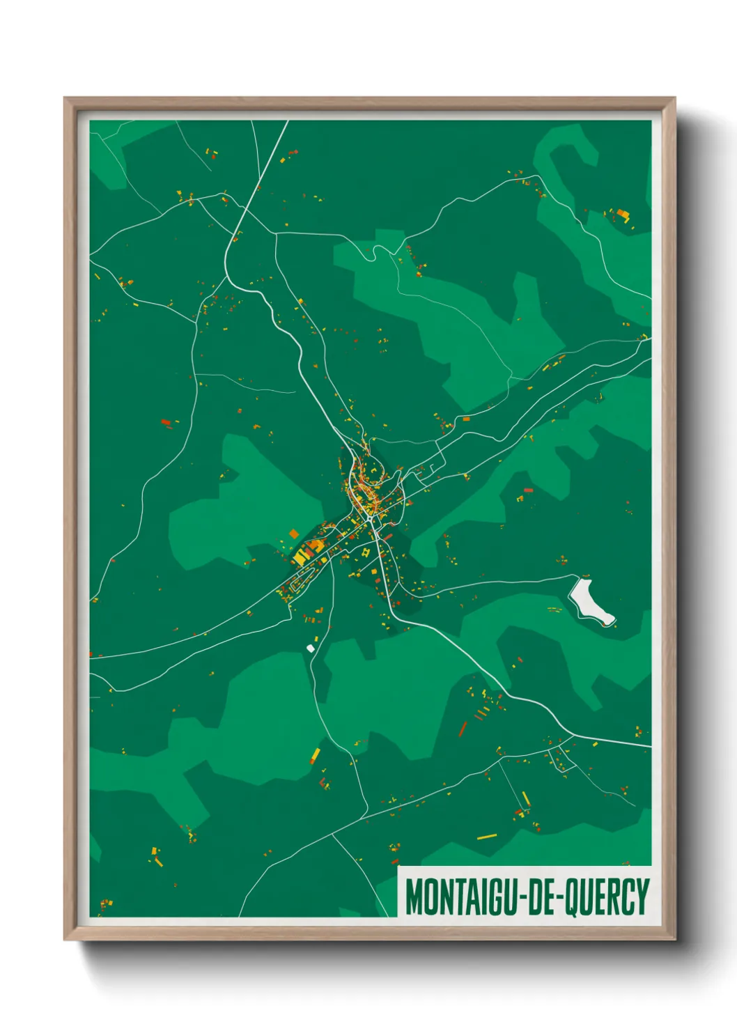 Une affiche de carte sur Montaigu-de-Quercy