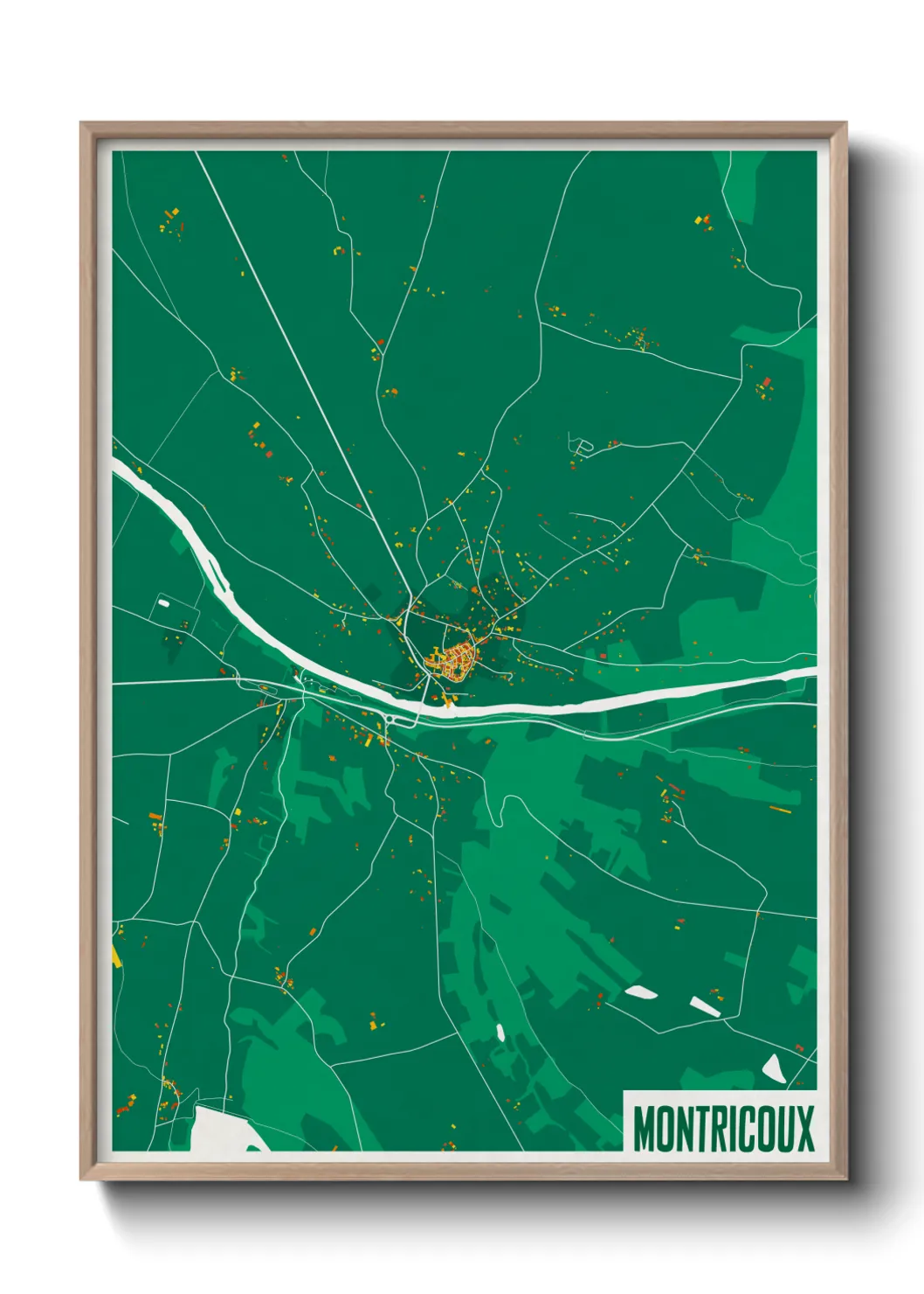 Une affiche de carte sur Montricoux