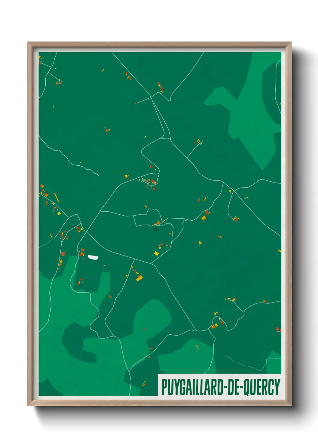 Une affiche de carte sur Puygaillard-de-Quercy