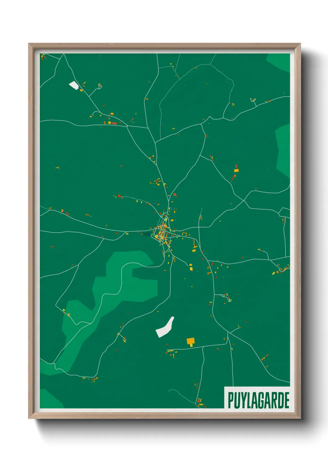 Une affiche de carte sur Puylagarde