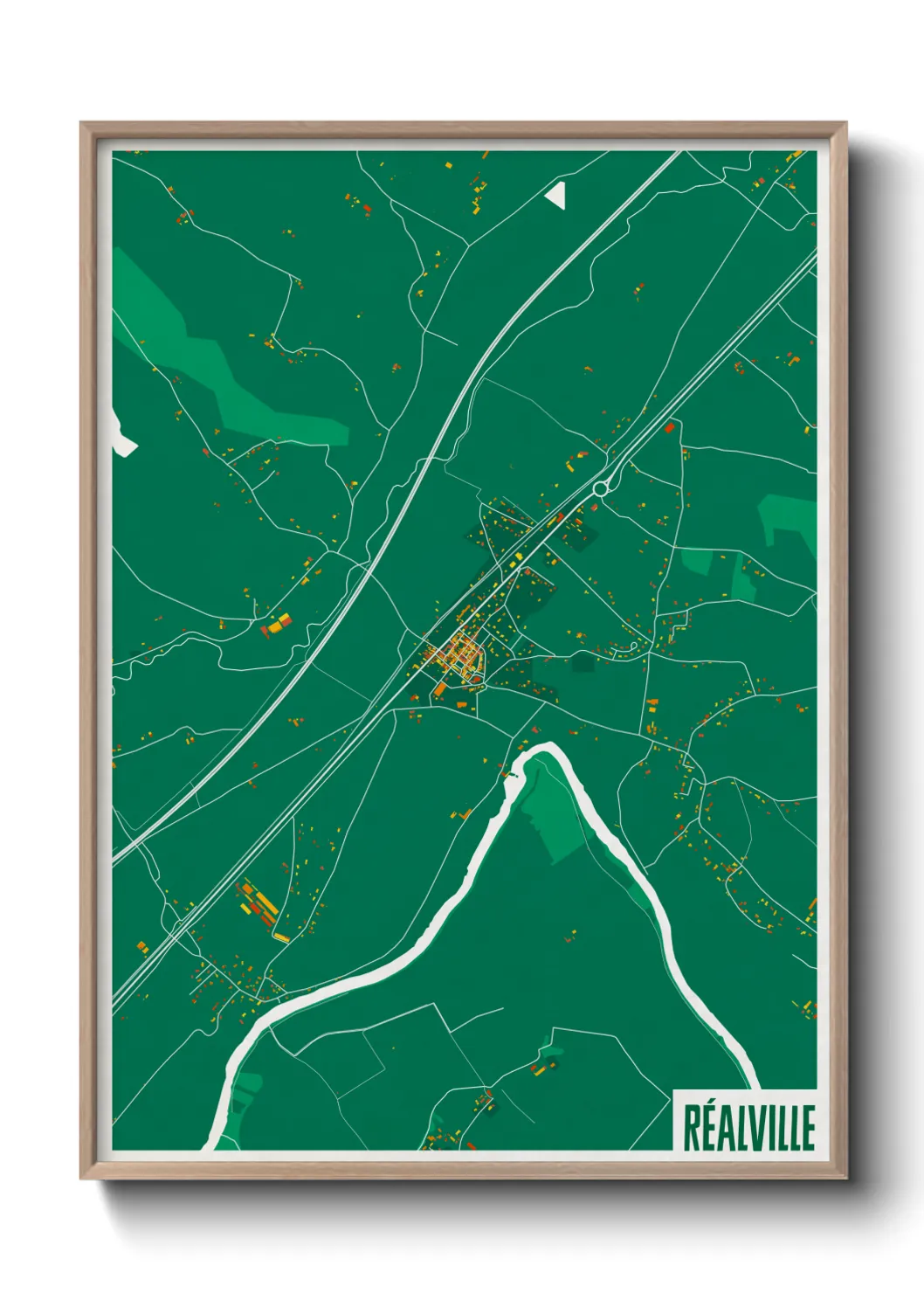 Une affiche de carte sur Réalville