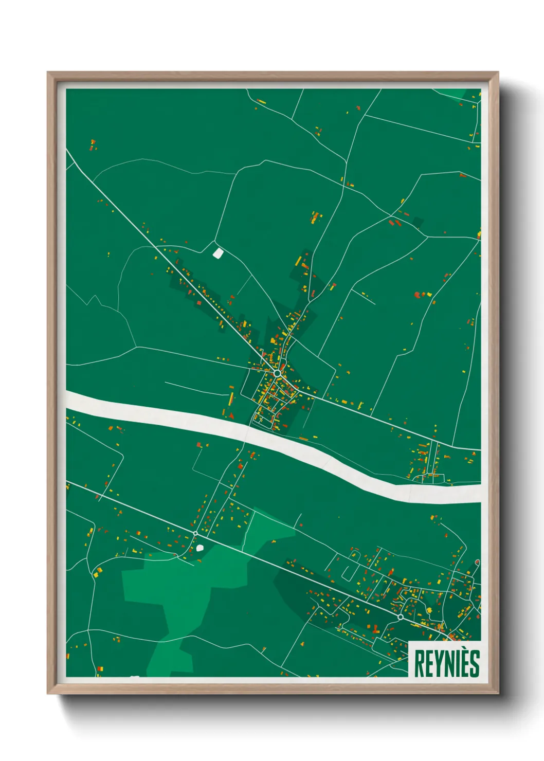 Une affiche de carte sur Reyniès