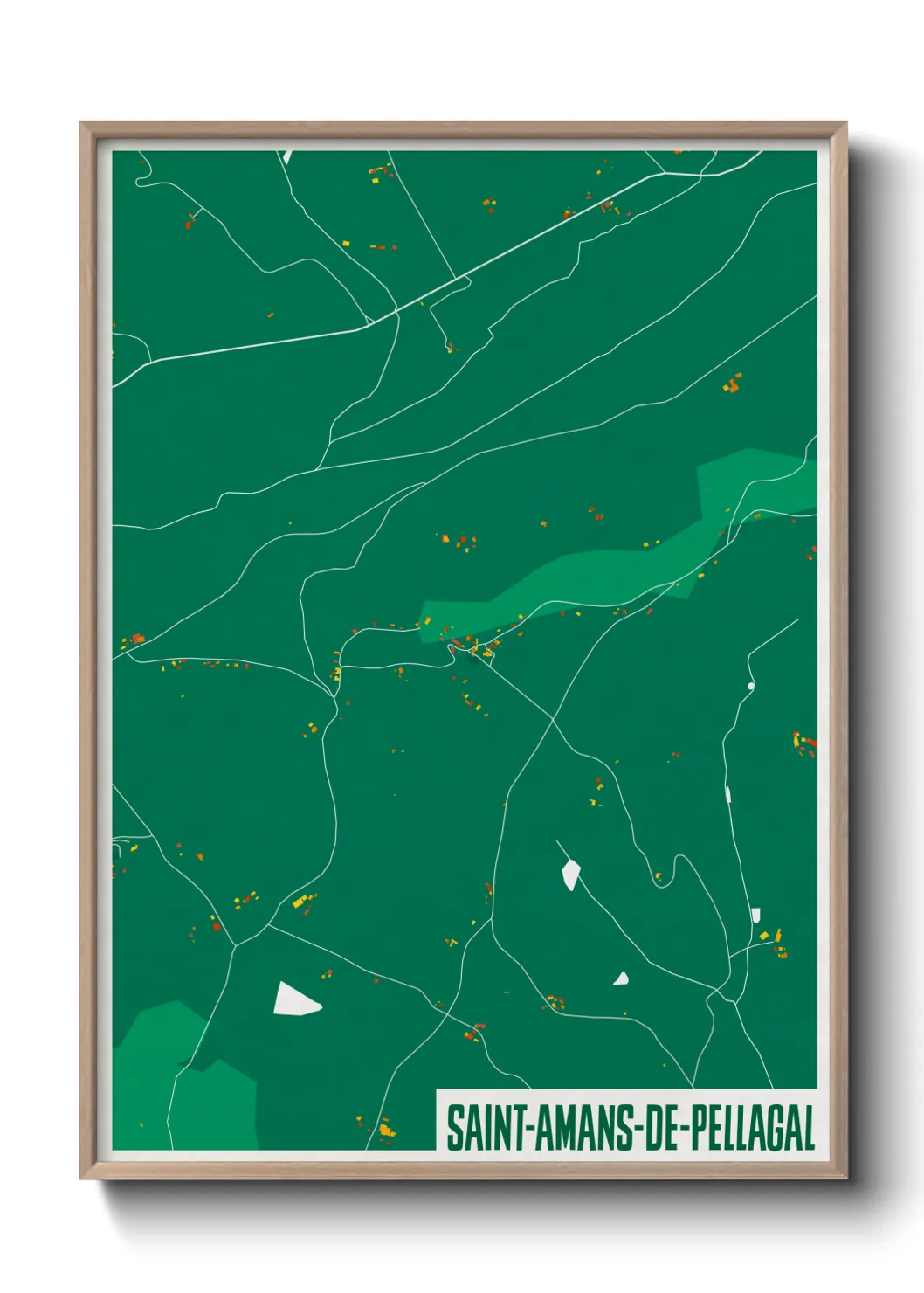 Une affiche de carte sur Saint-Amans-de-Pellagal