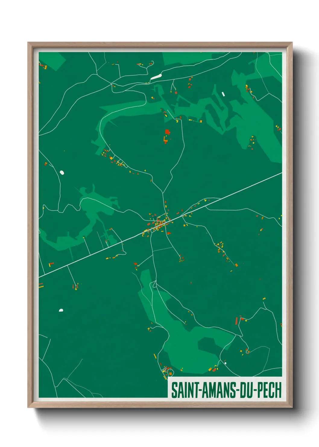 Une affiche de carte sur Saint-Amans-du-Pech