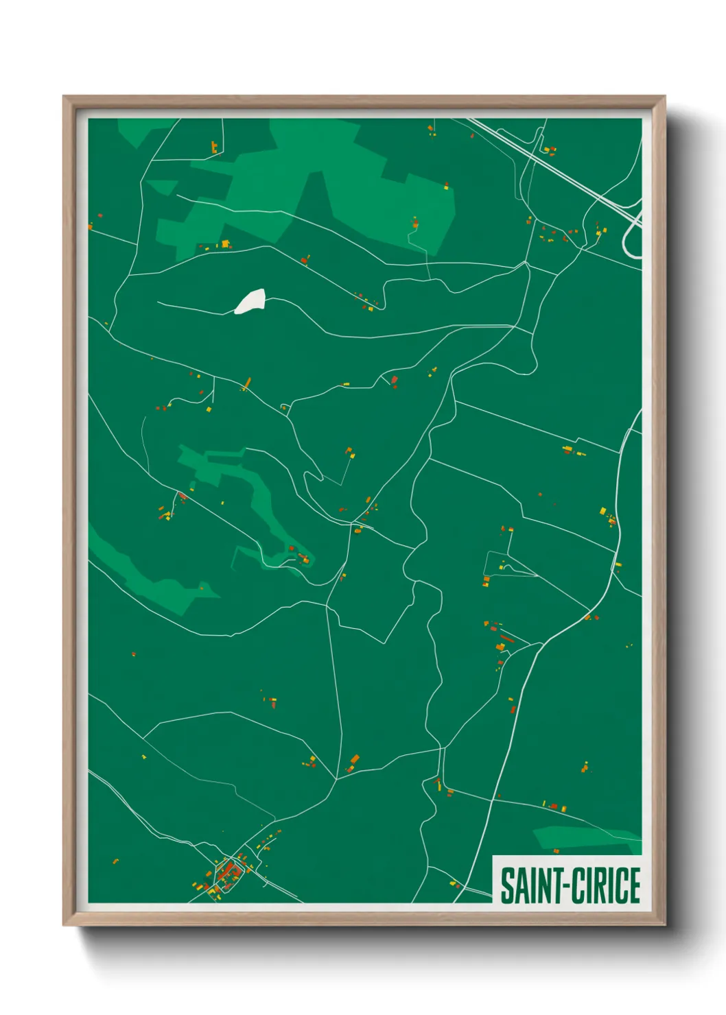 Une affiche de carte sur Saint-Cirice