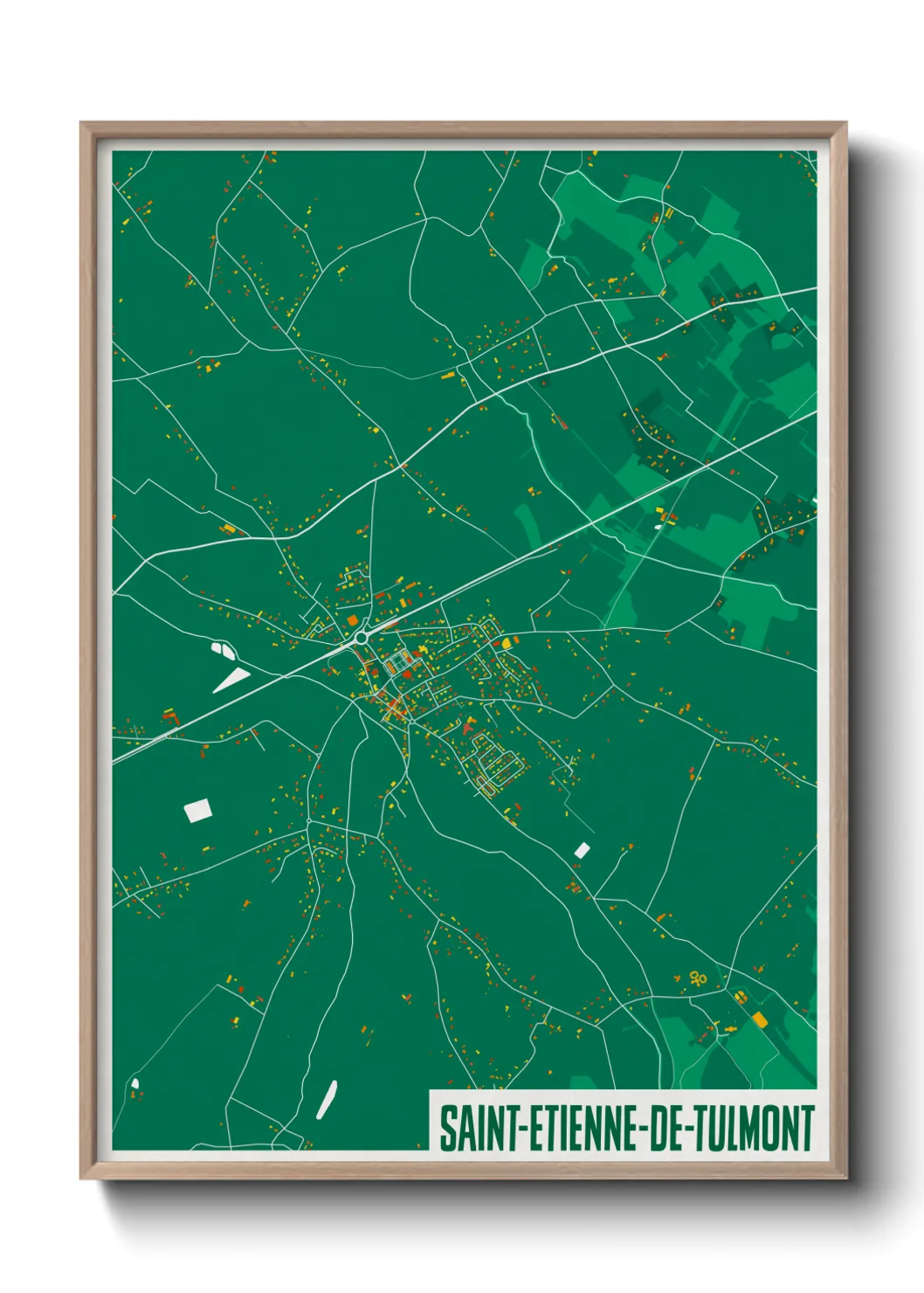 Une affiche de carte sur Saint-Etienne-de-Tulmont
