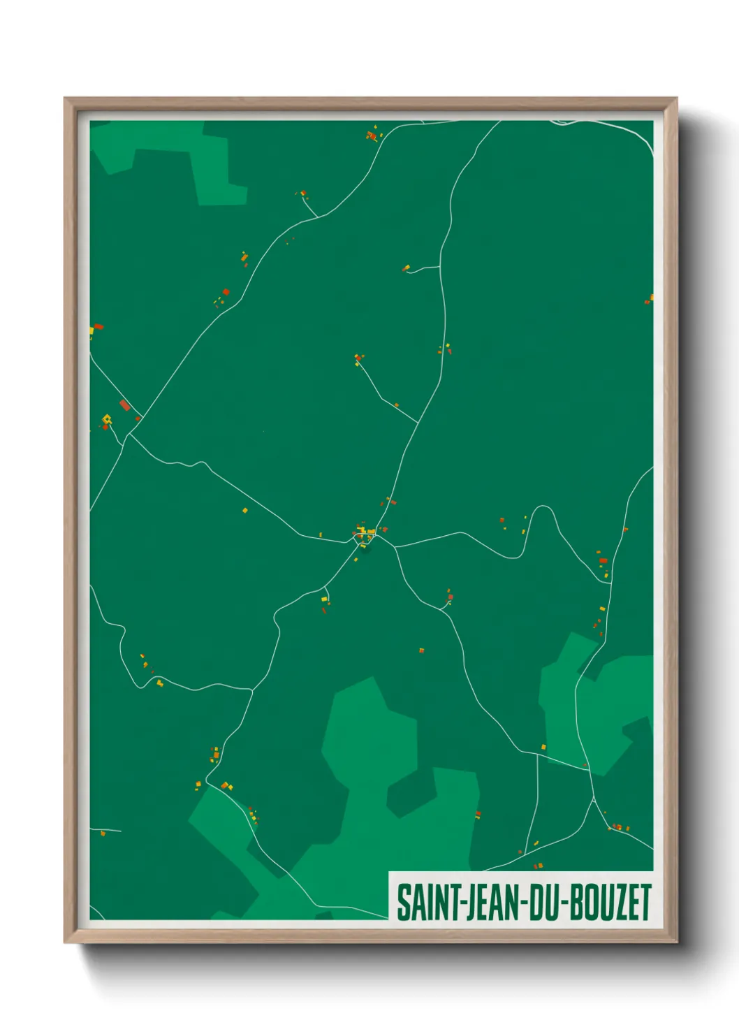 Une affiche de carte sur Saint-Jean-du-Bouzet