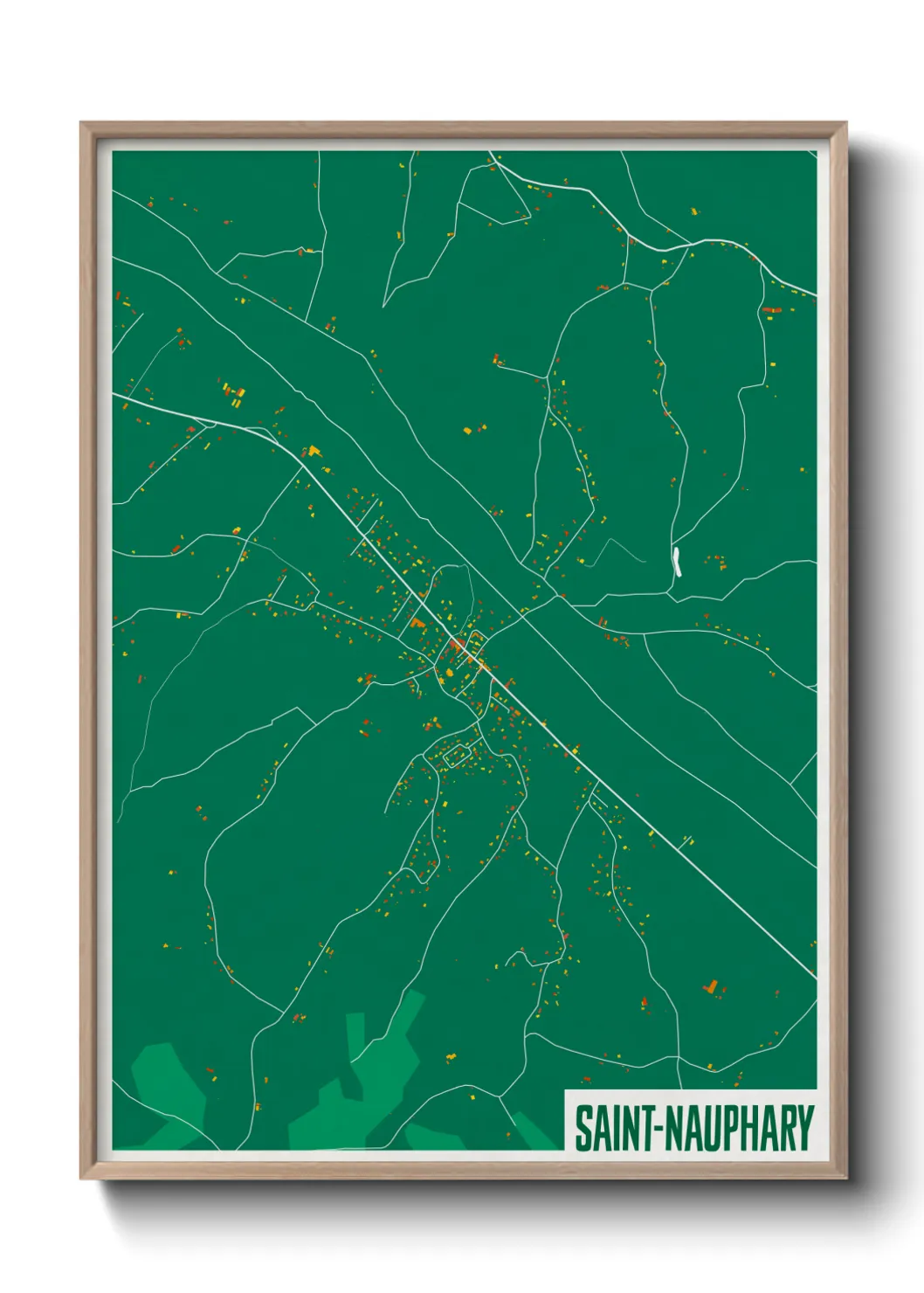 Une affiche de carte sur Saint-Nauphary