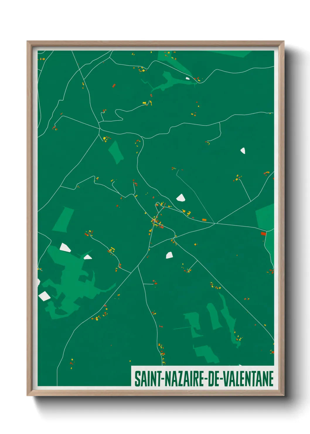 Une affiche de carte sur Saint-Nazaire-de-Valentane