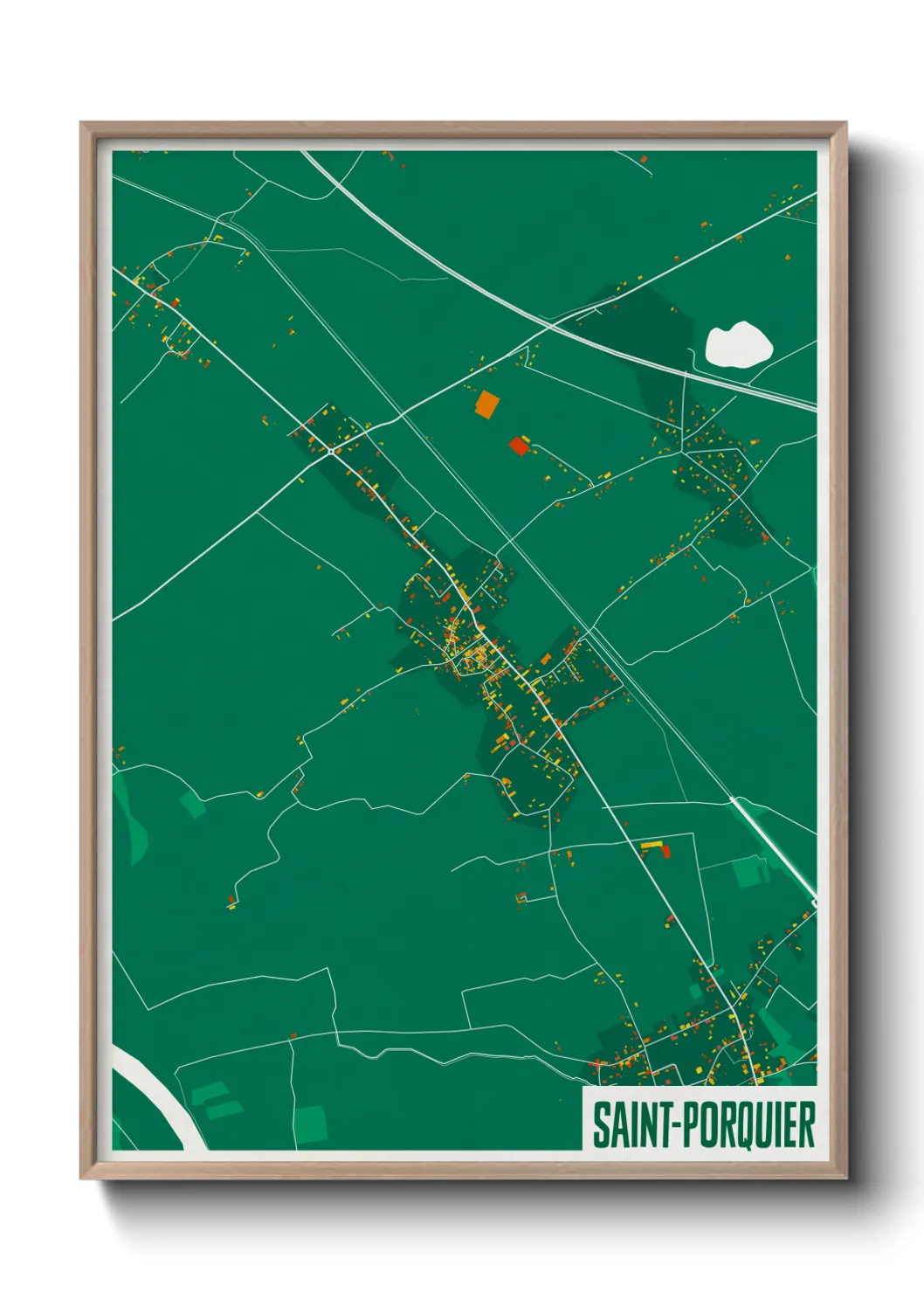 Une affiche de carte sur Saint-Porquier