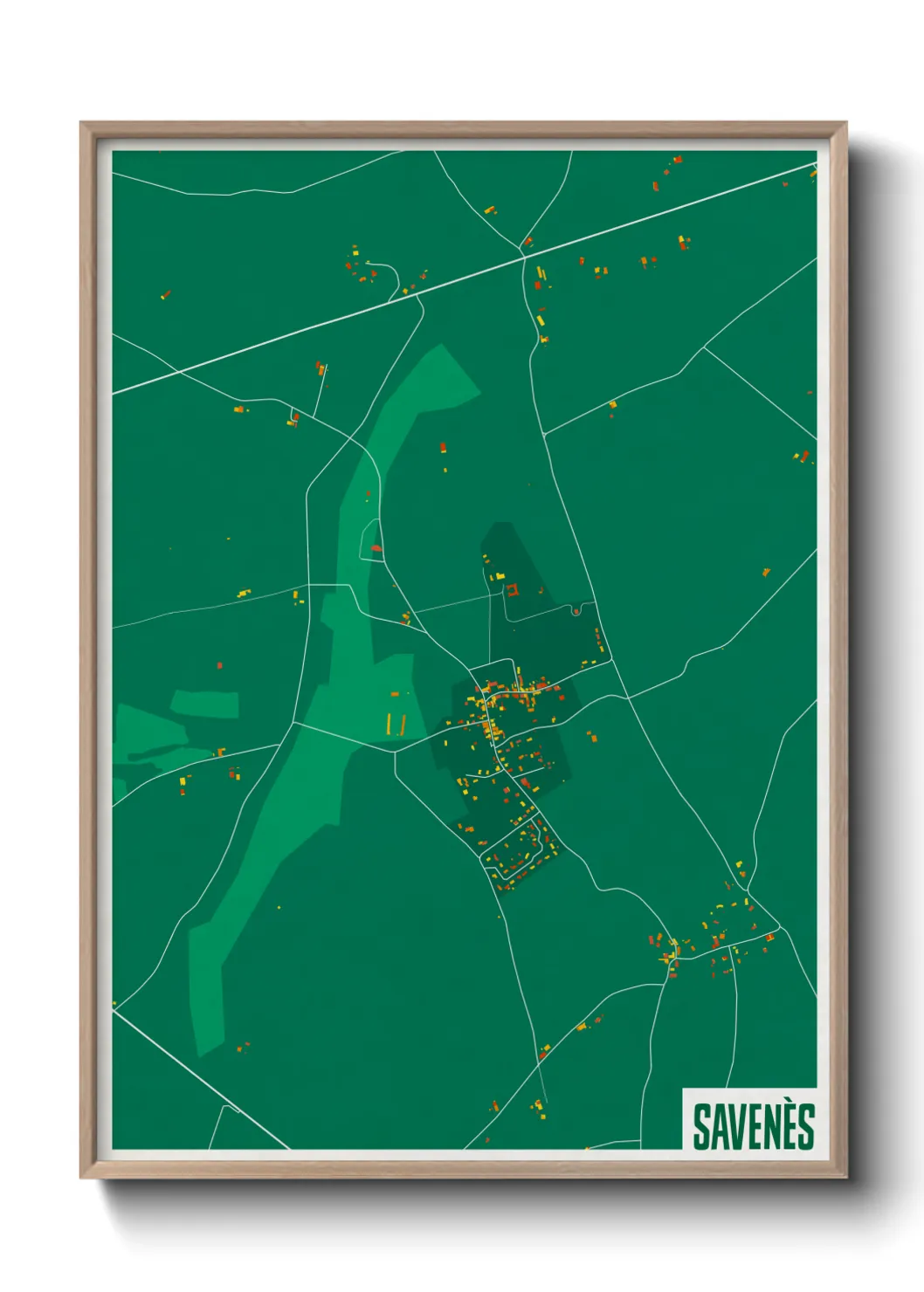 Une affiche de carte sur Savenès