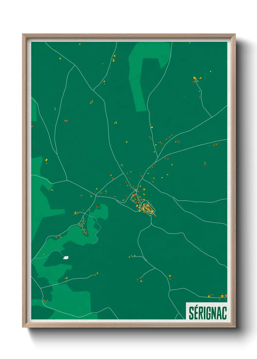 Une affiche de carte sur Sérignac