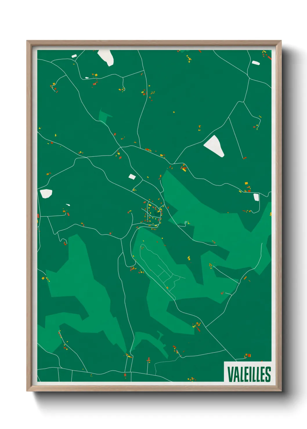 Une affiche de carte sur Valeilles