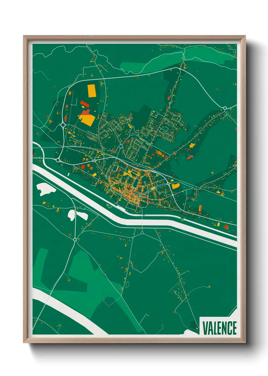 Une affiche de carte sur Valence