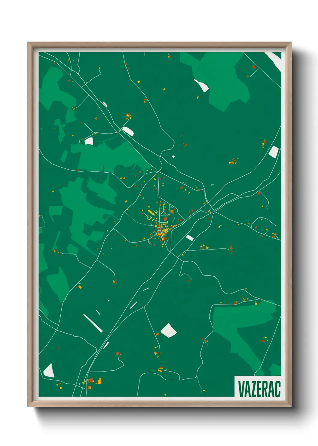 Une affiche de carte sur Vazerac