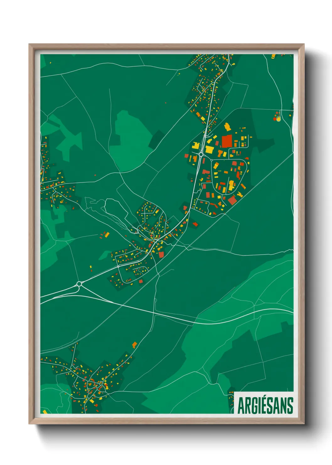 Une affiche de carte sur Argiésans