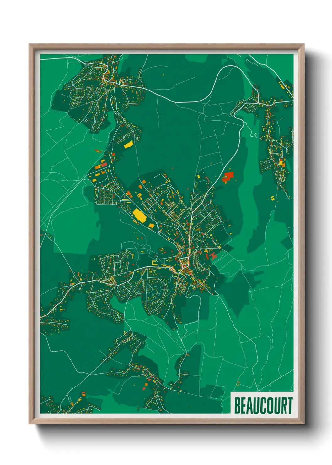 Une affiche de carte sur Beaucourt