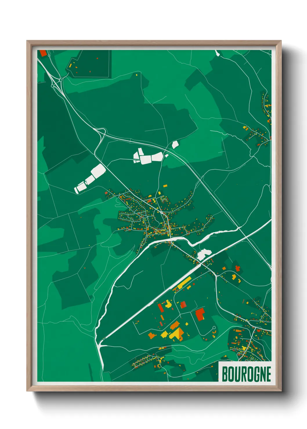 Une affiche de carte sur Bourogne