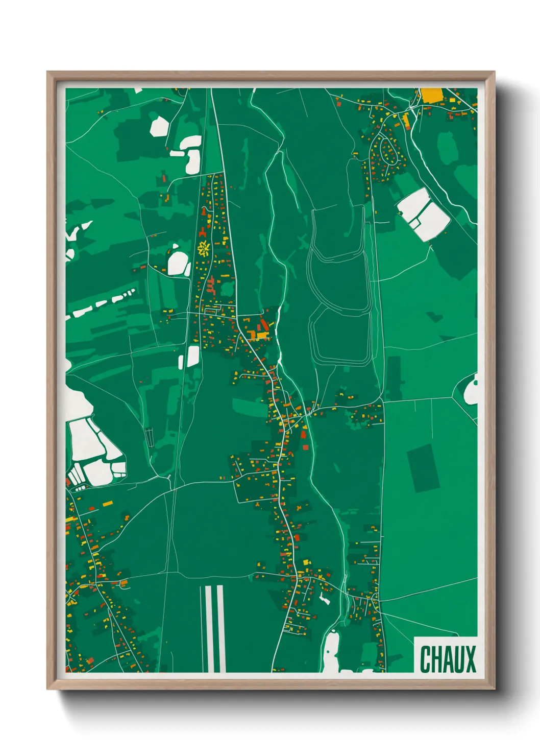 Une affiche de carte sur Chaux