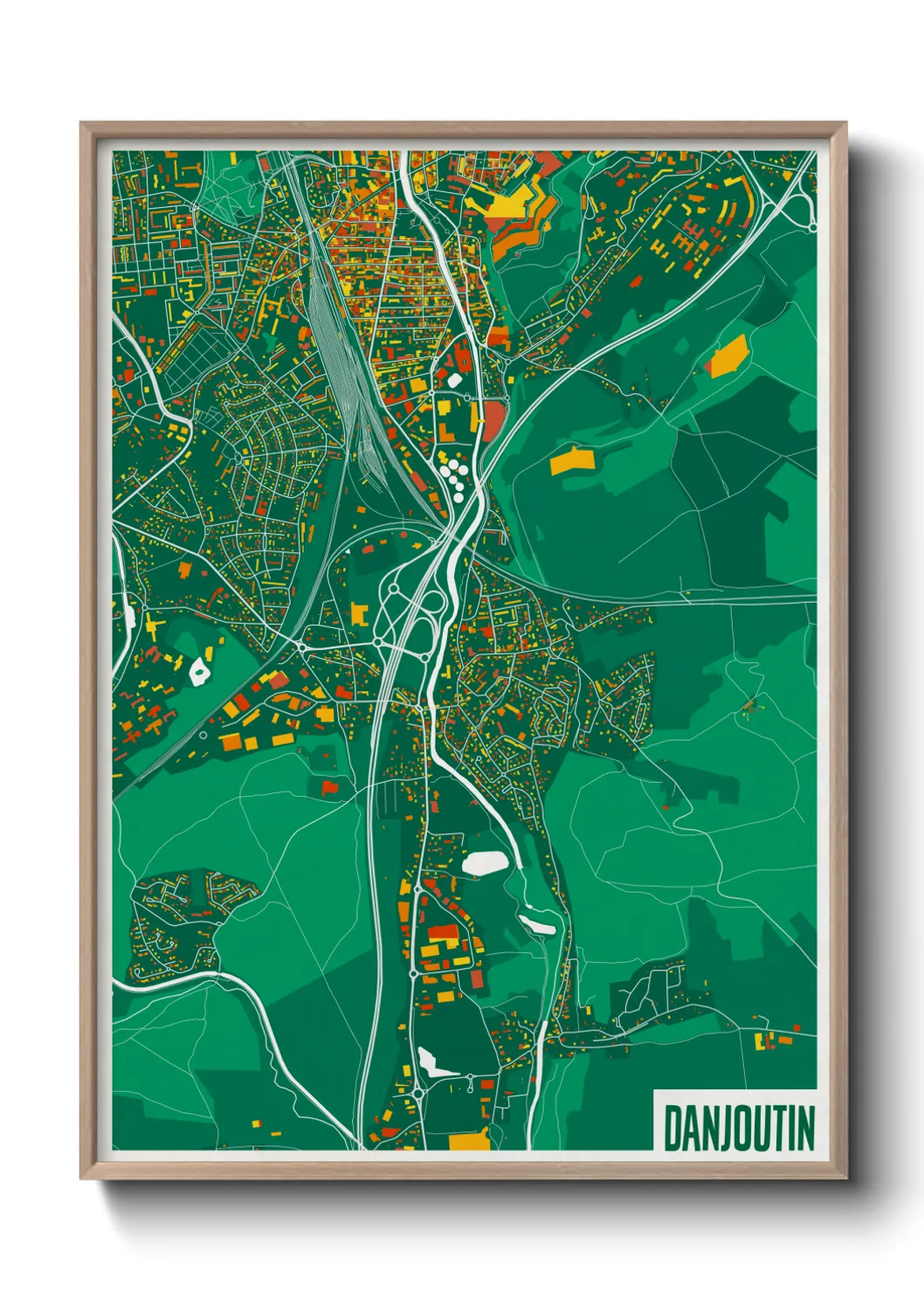 Une affiche de carte sur Danjoutin