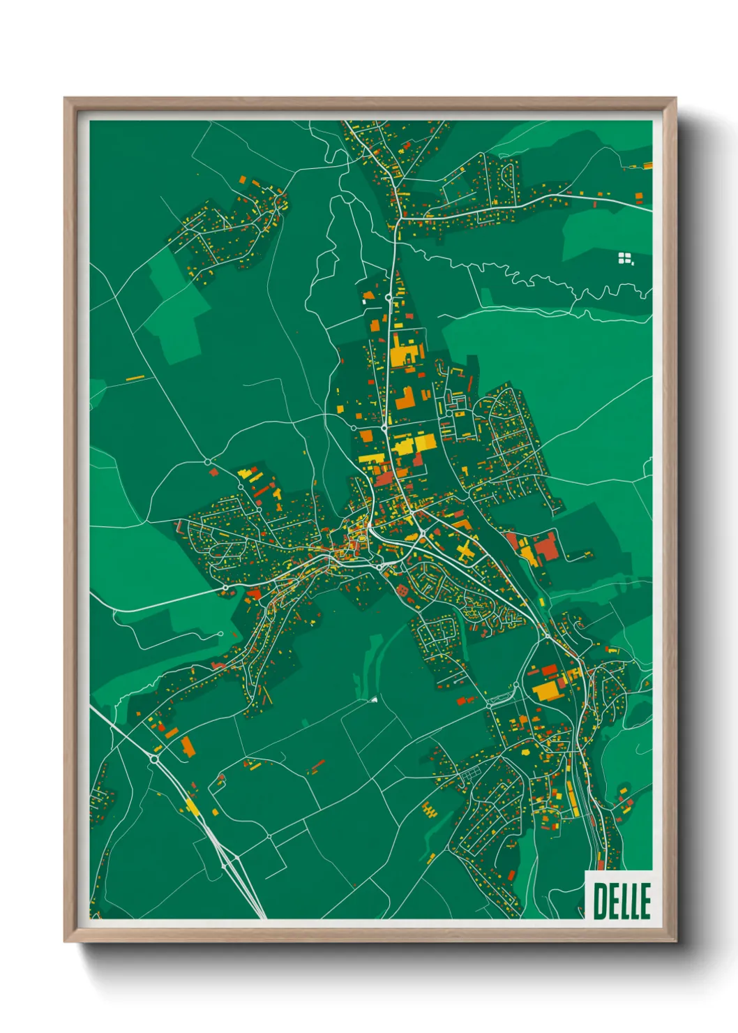 Une affiche de carte sur Delle