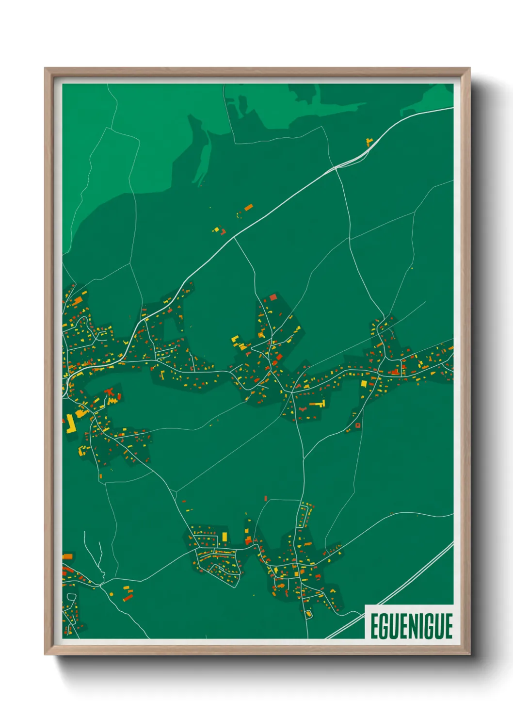 Une affiche de carte sur Eguenigue