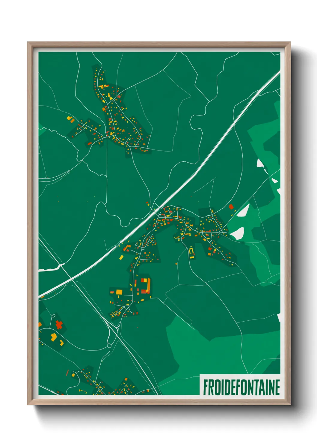 Une affiche de carte sur Froidefontaine
