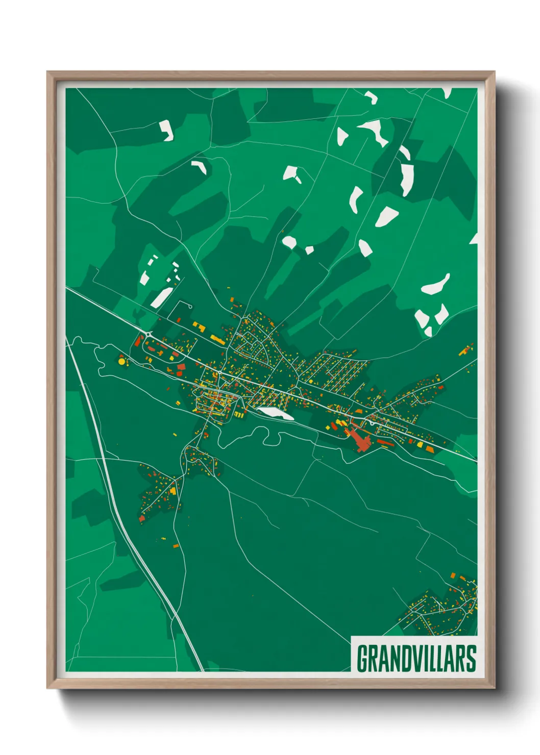 Une affiche de carte sur Grandvillars