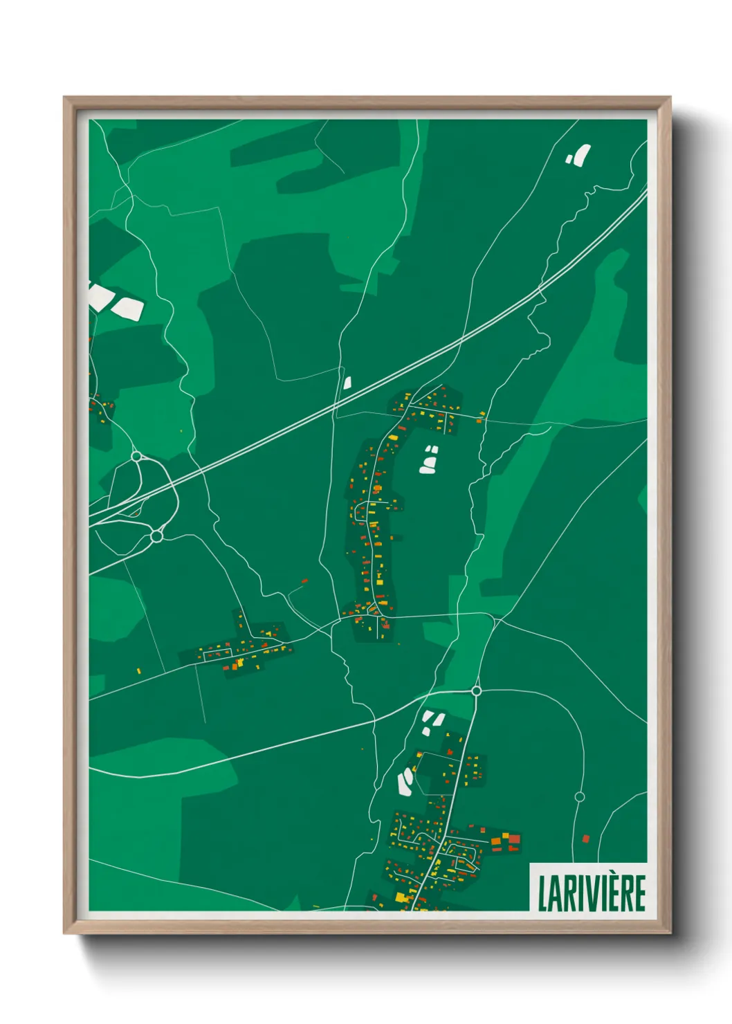 Une affiche de carte sur Larivière