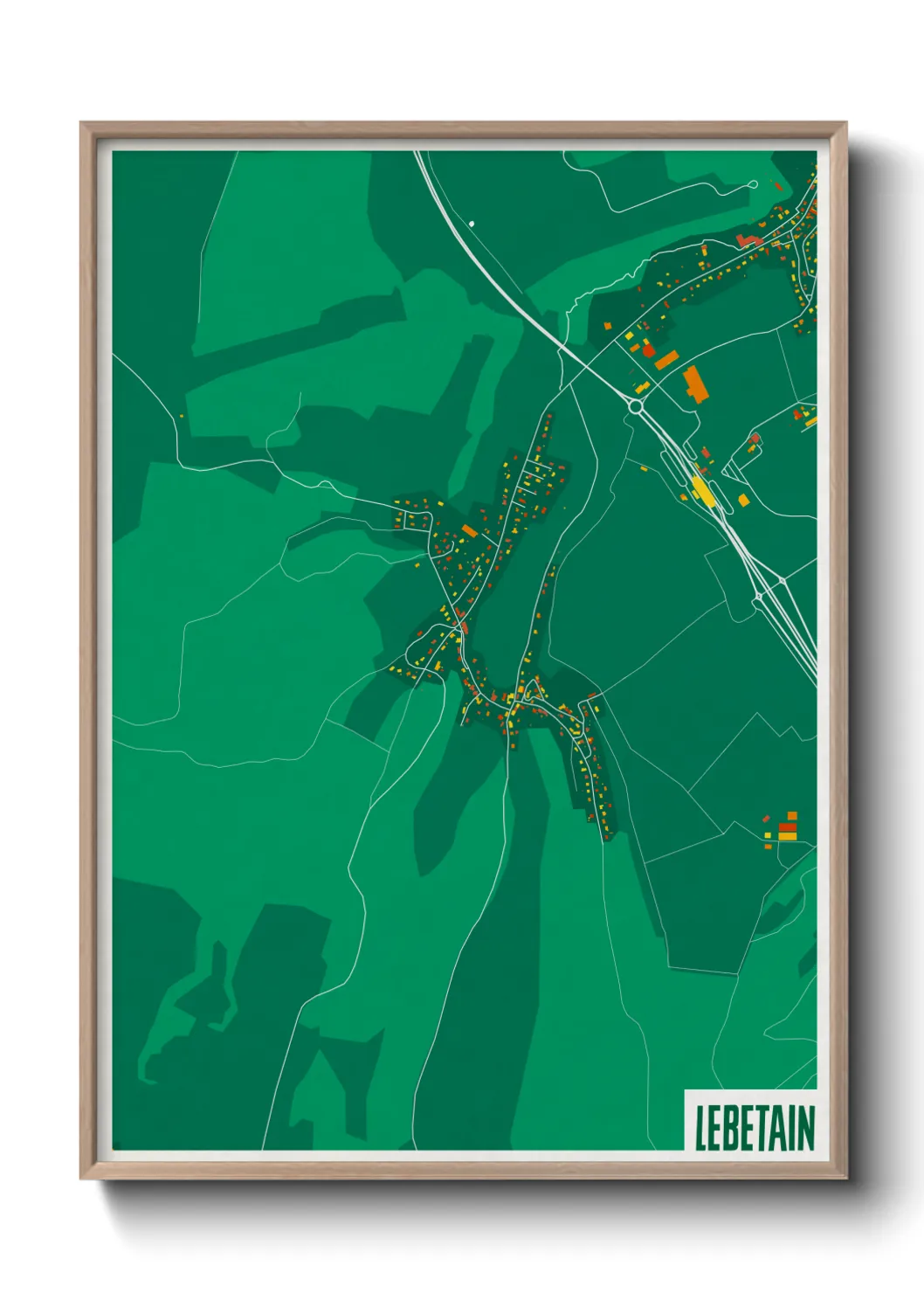 Une affiche de carte sur Lebetain