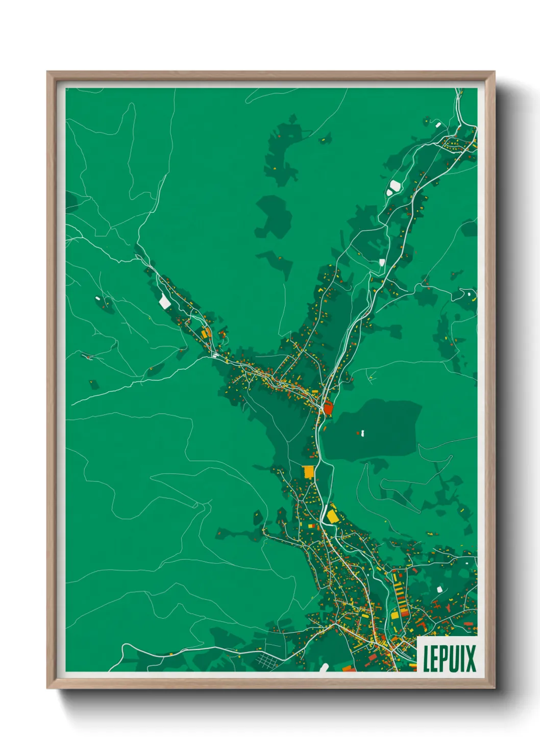 Une affiche de carte sur Lepuix