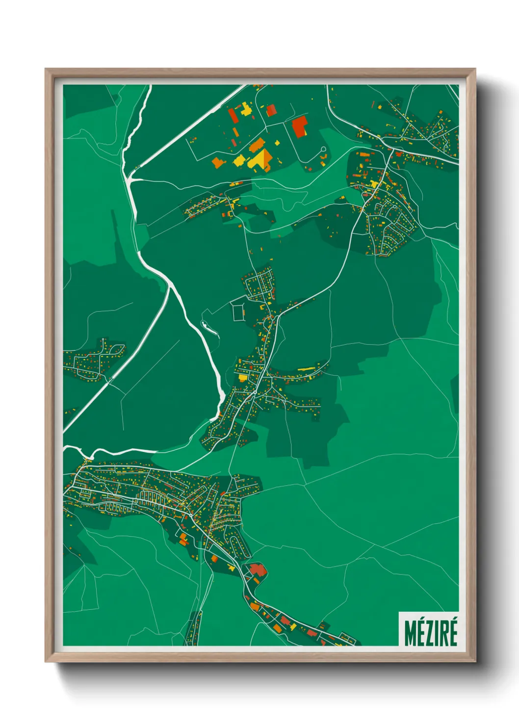 Une affiche de carte sur Méziré