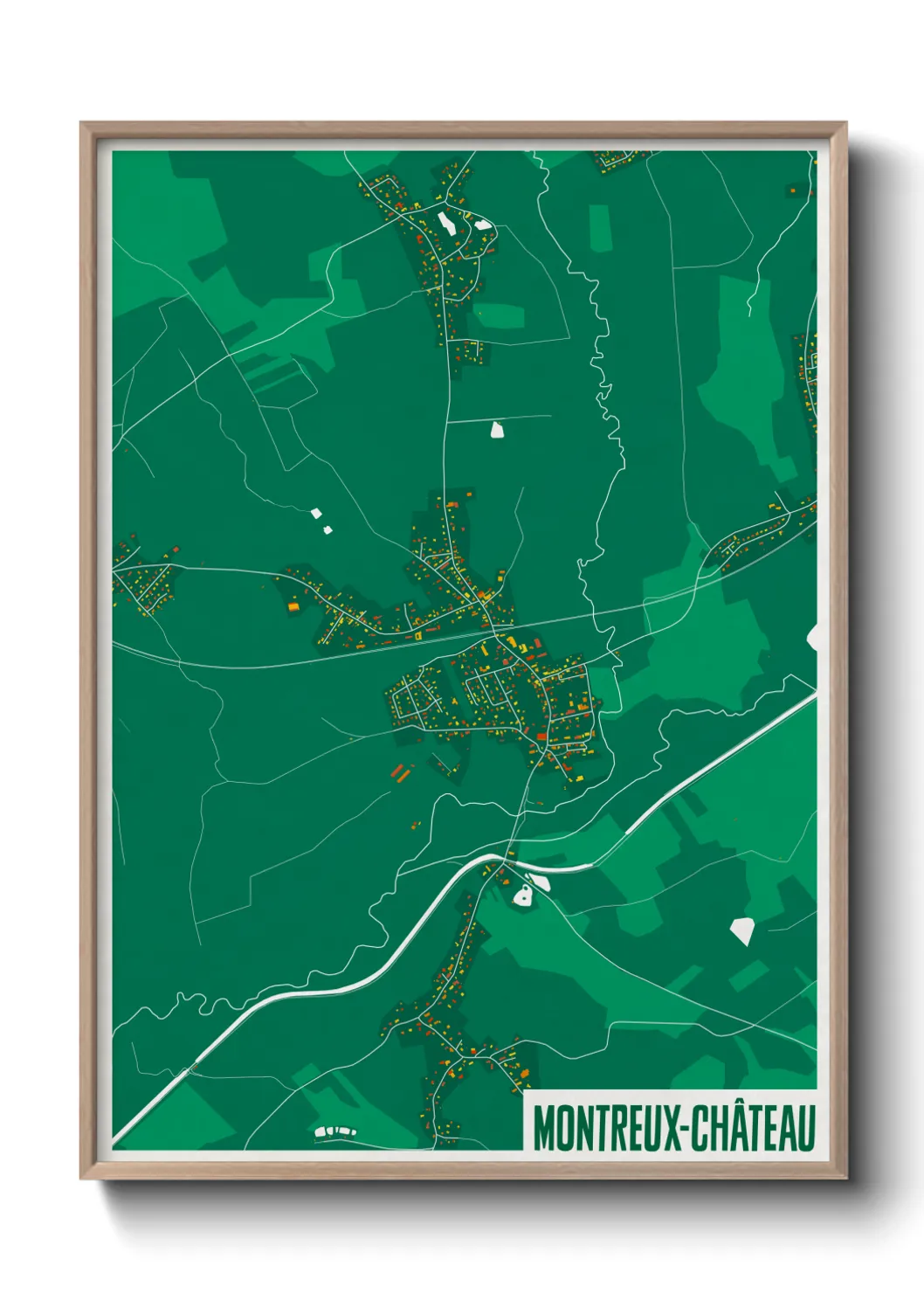 Une affiche de carte sur Montreux-Château