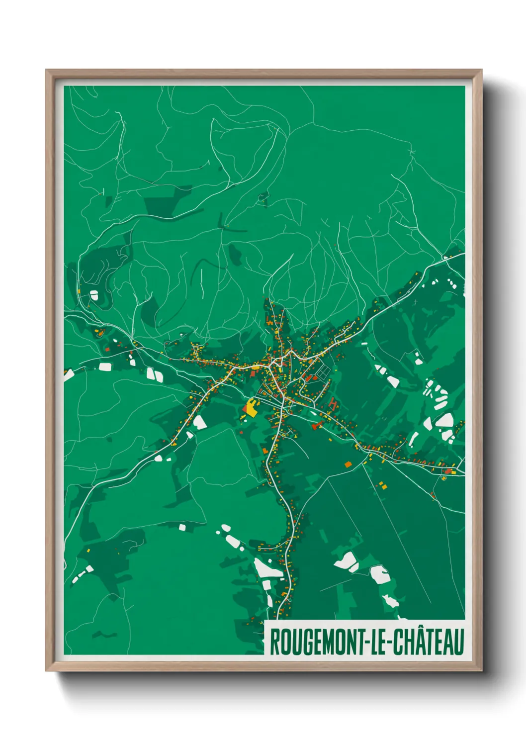 Une affiche de carte sur Rougemont-le-Château