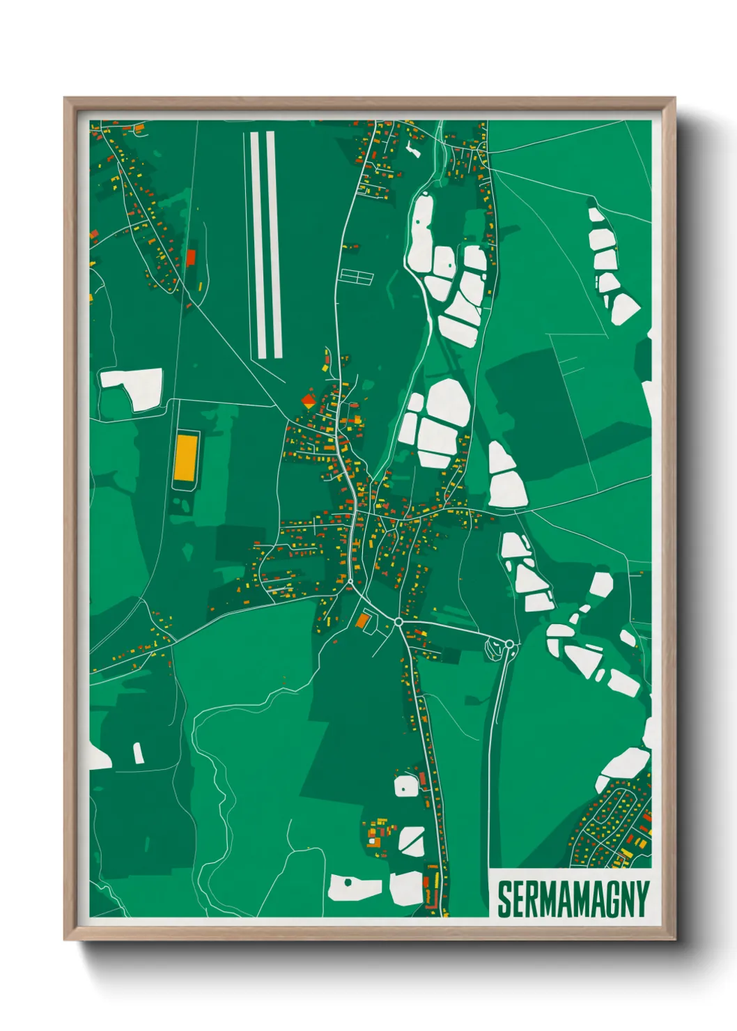 Une affiche de carte sur Sermamagny