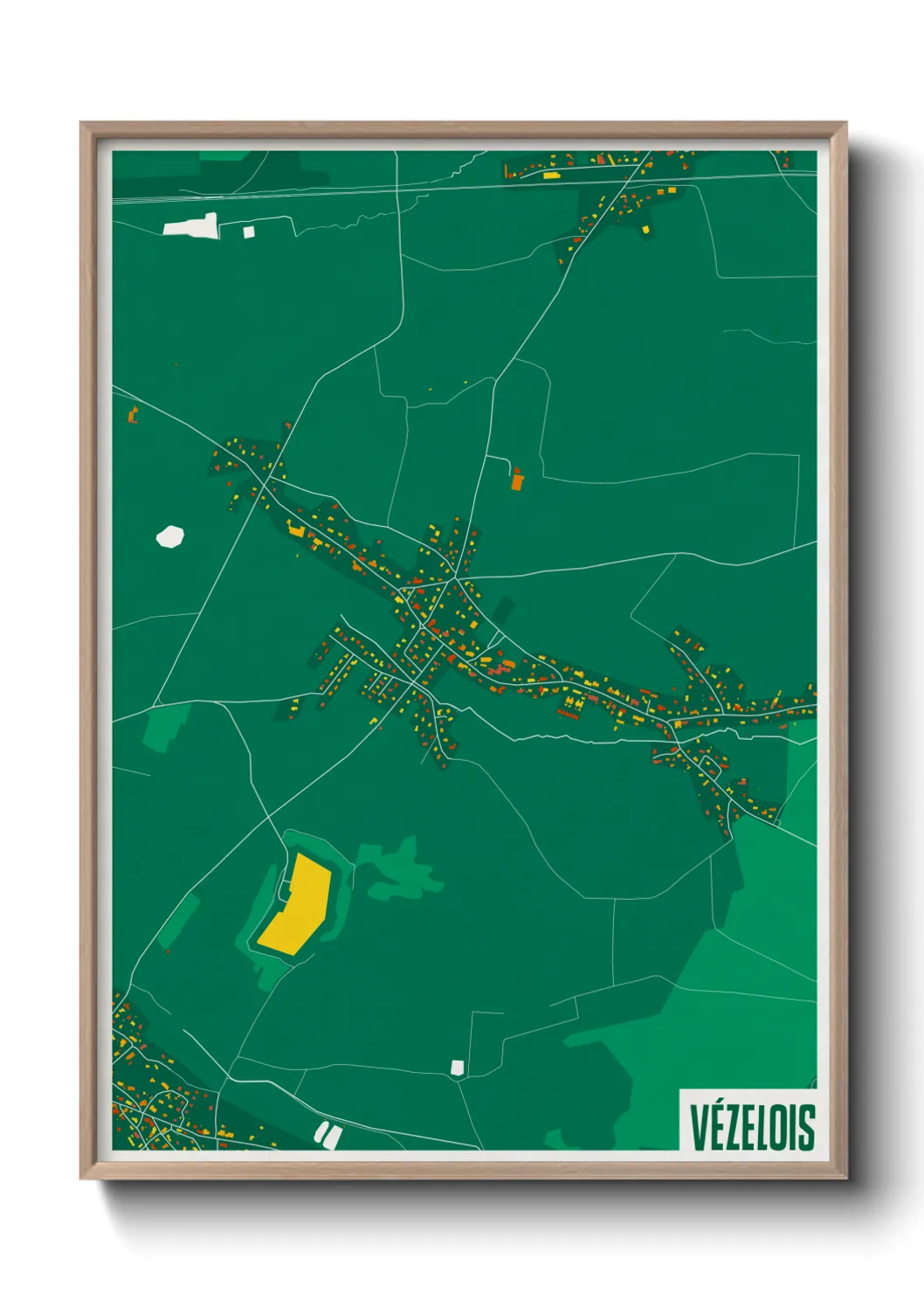 Une affiche de carte sur Vézelois