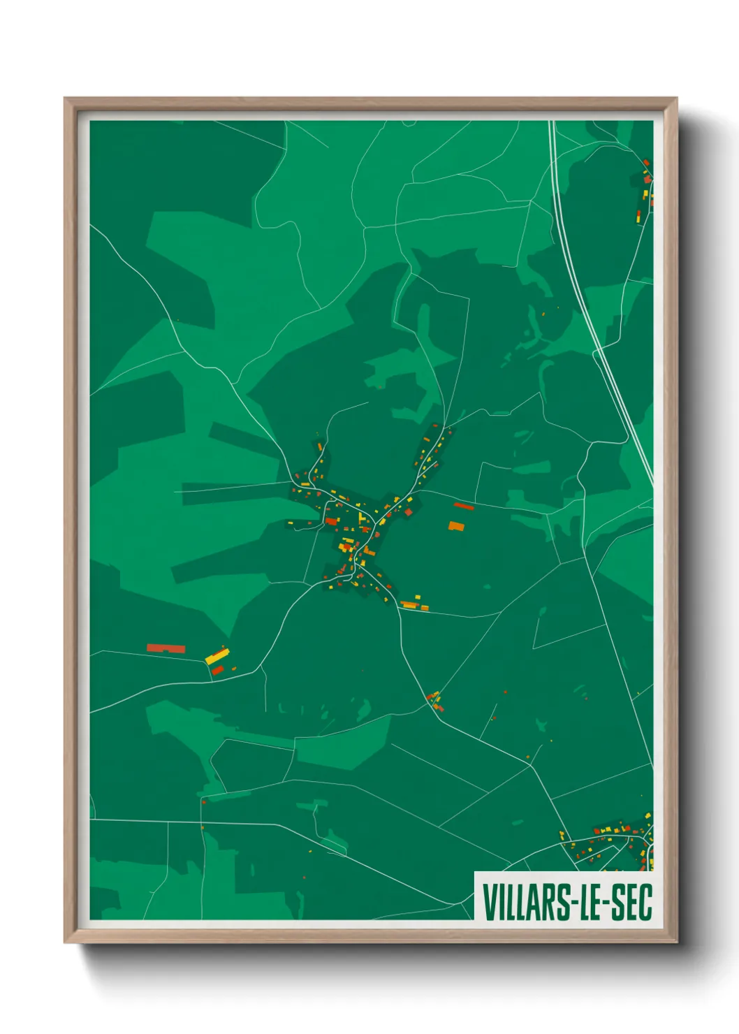 Une affiche de carte sur Villars-le-Sec