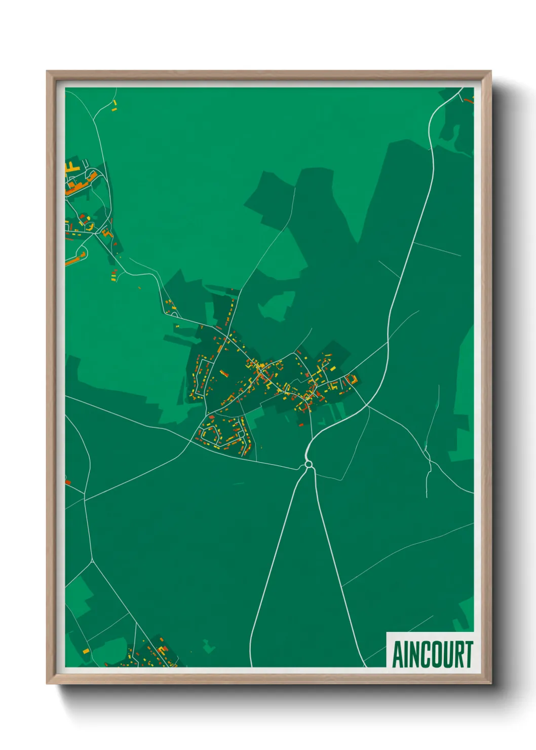 Une affiche de carte sur Aincourt