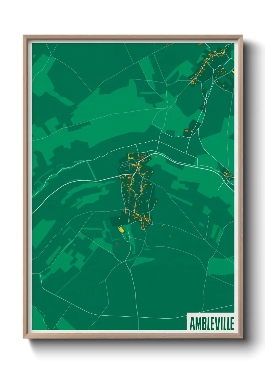 Une affiche de carte sur Ambleville