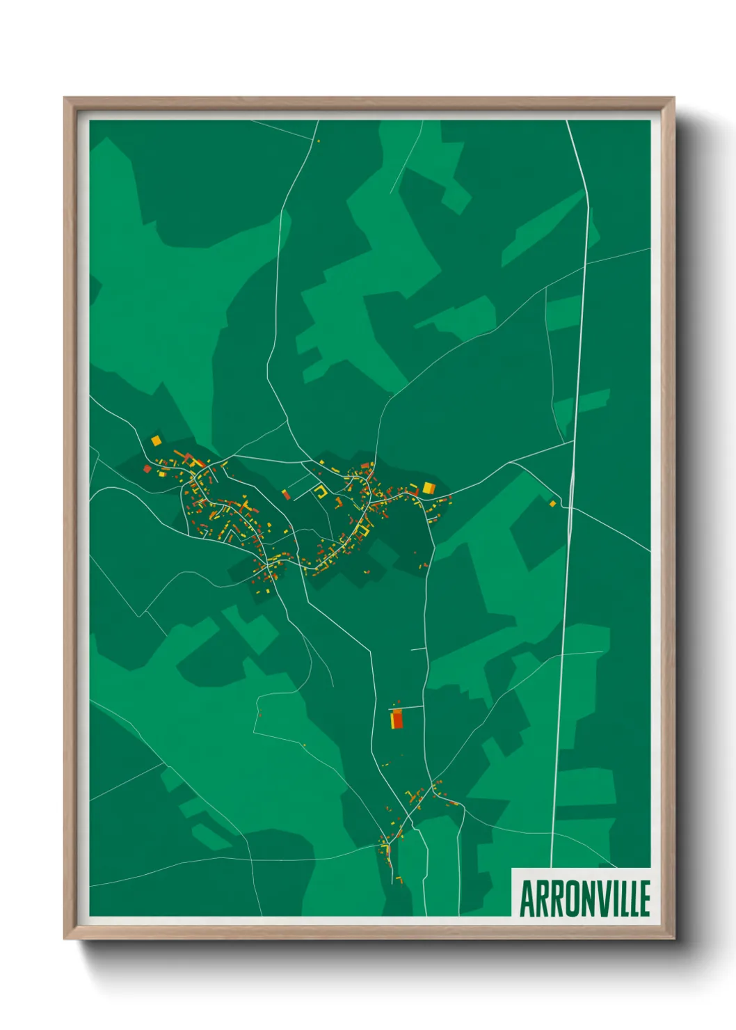Une affiche de carte sur Arronville