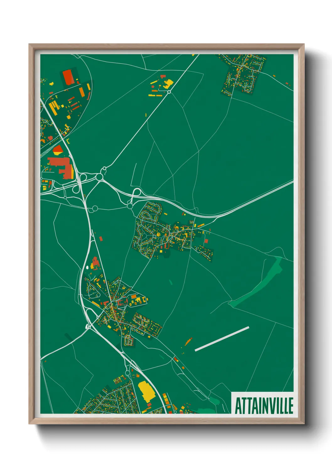 Une affiche de carte sur Attainville