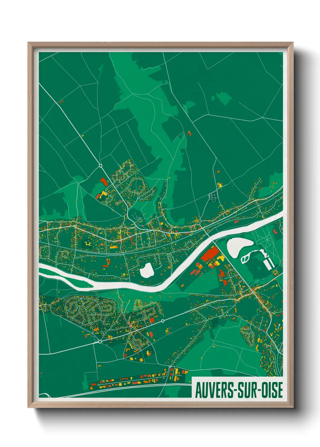 Une affiche de carte sur Auvers-sur-Oise