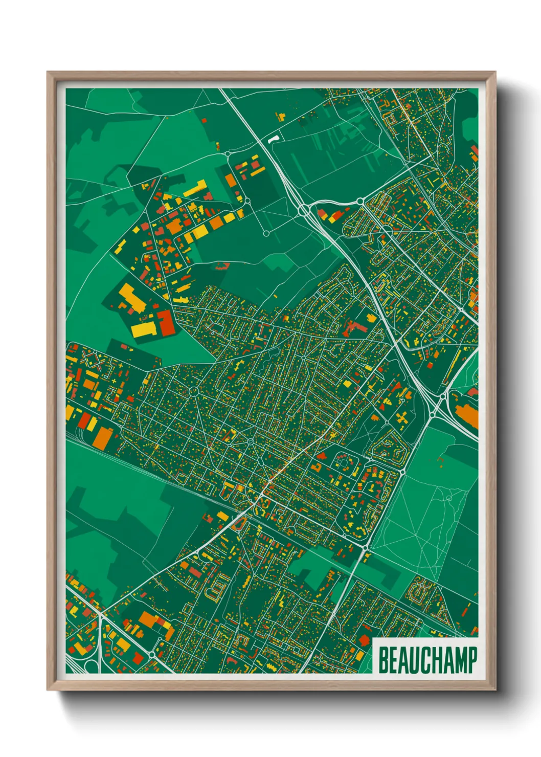 Une affiche de carte sur Beauchamp